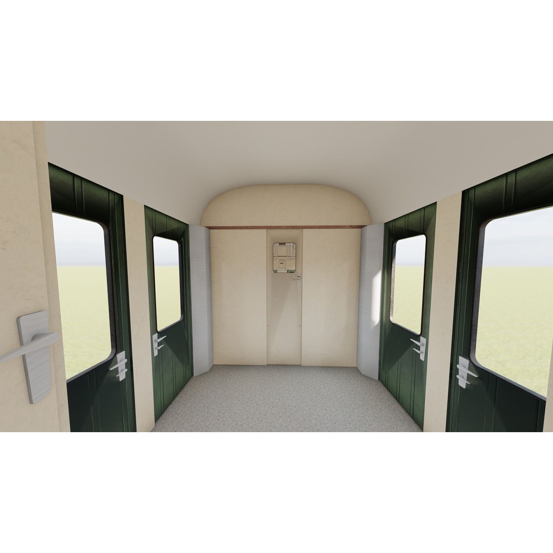 1970s Diesel Train 3D Model – Vintage Transport Asset, FBX, OBJ - View 27