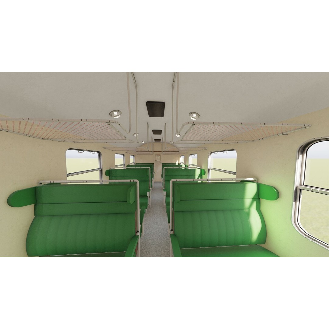 1970s Diesel Train 3D Model – Vintage Transport Asset, FBX, OBJ - View 29