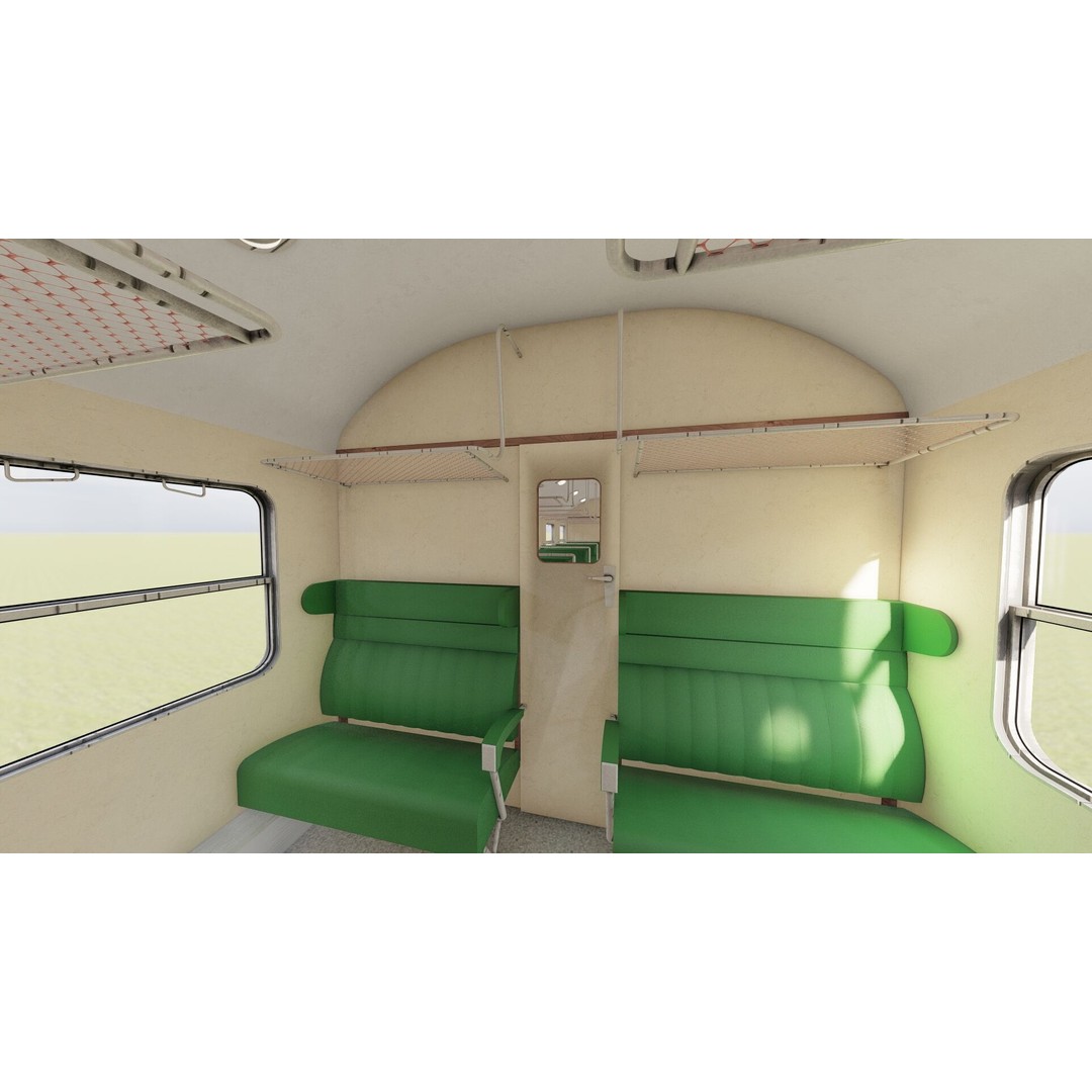 1970s Diesel Train 3D Model – Vintage Transport Asset, FBX, OBJ - View 30