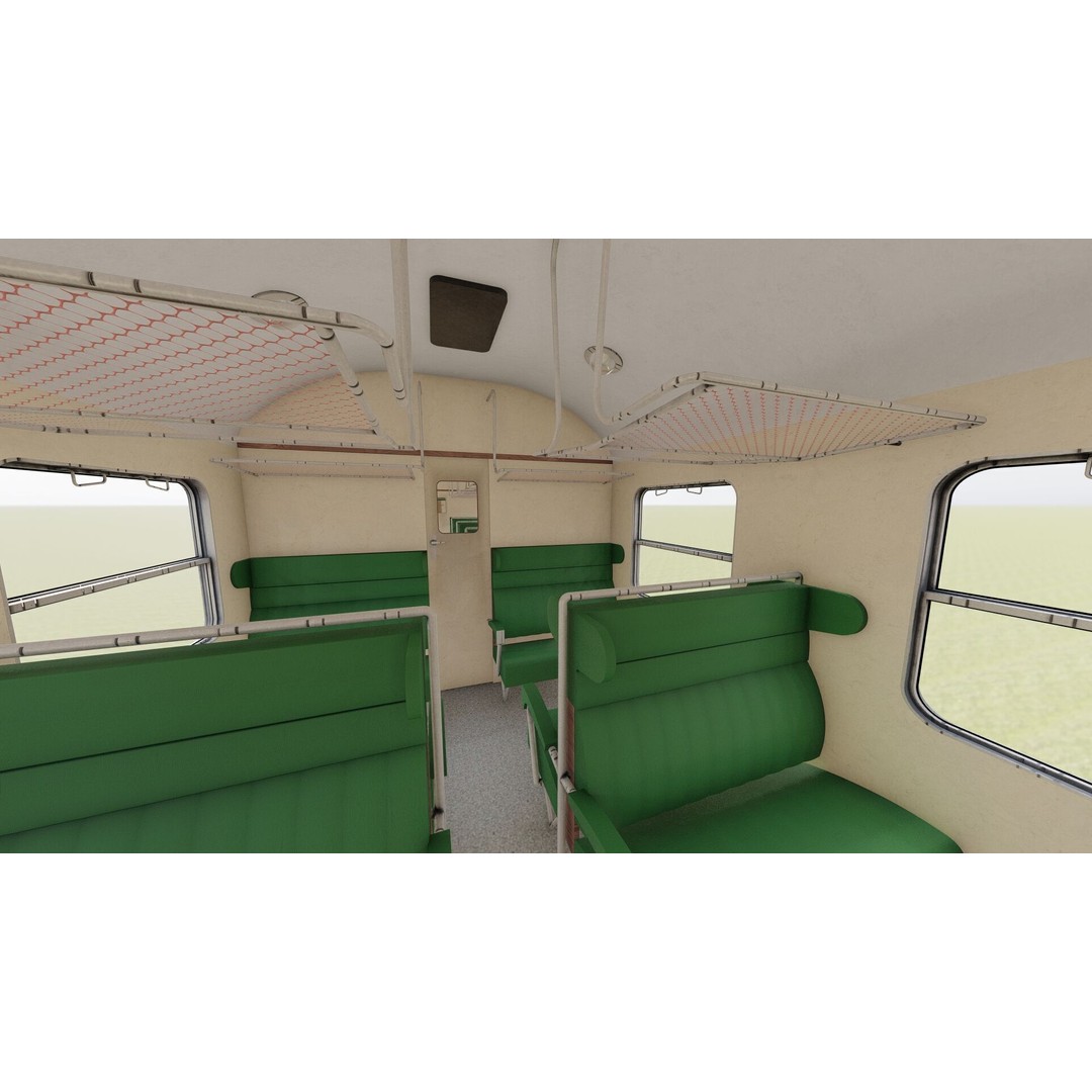 1970s Diesel Train 3D Model – Vintage Transport Asset, FBX, OBJ - View 31