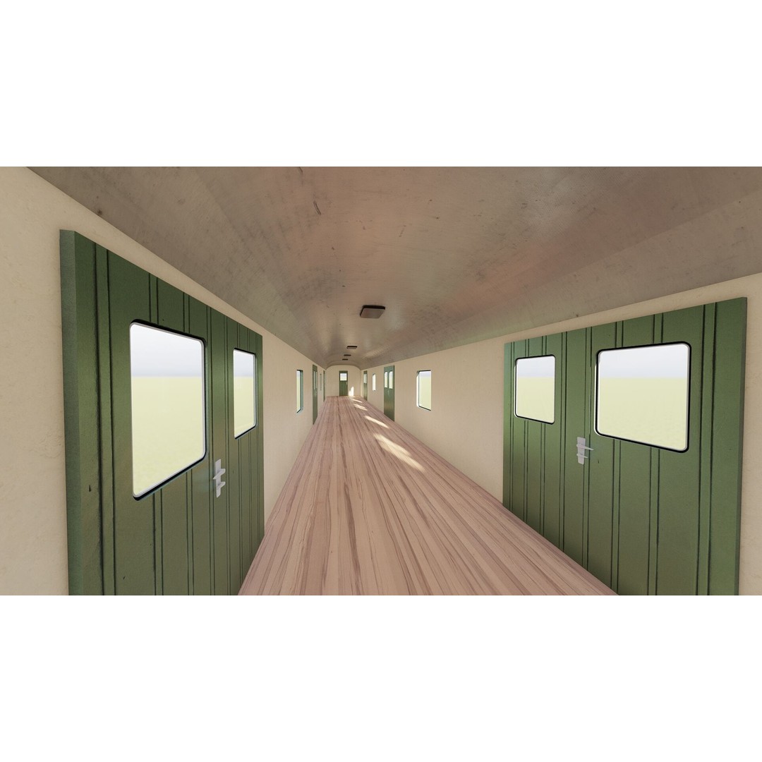 1970s Diesel Train 3D Model – Vintage Transport Asset, FBX, OBJ - View 33