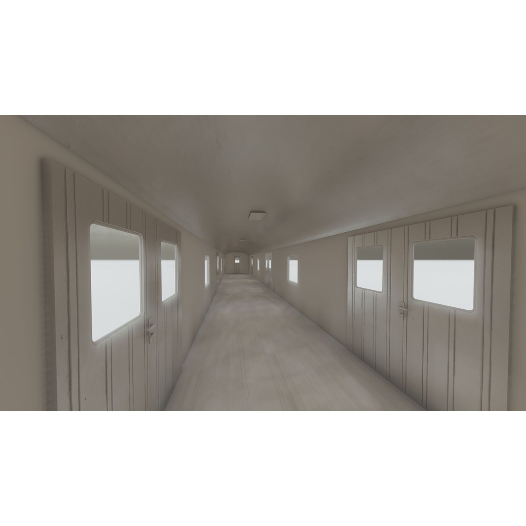 1970s Diesel Train 3D Model – Vintage Transport Asset, FBX, OBJ - View 34