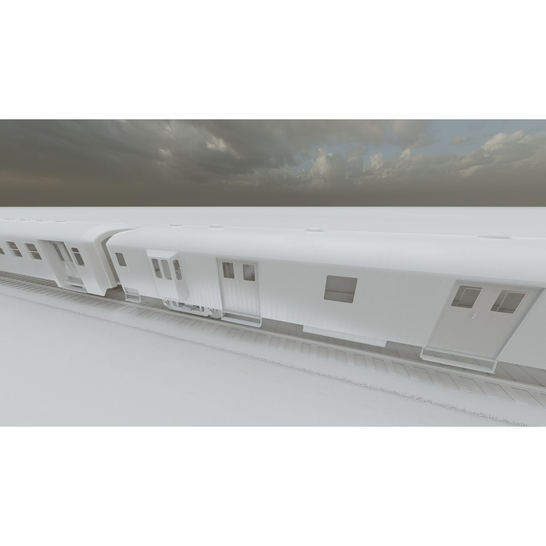 1970s Diesel Train 3D Model – Vintage Transport Asset, FBX, OBJ - View 35