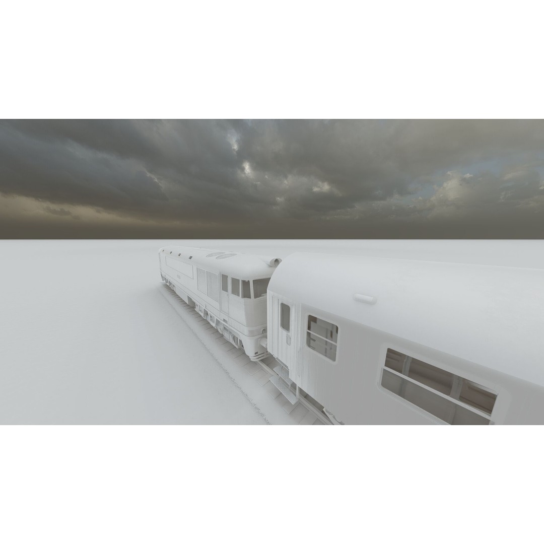 1970s Diesel Train 3D Model – Vintage Transport Asset, FBX, OBJ - View 38