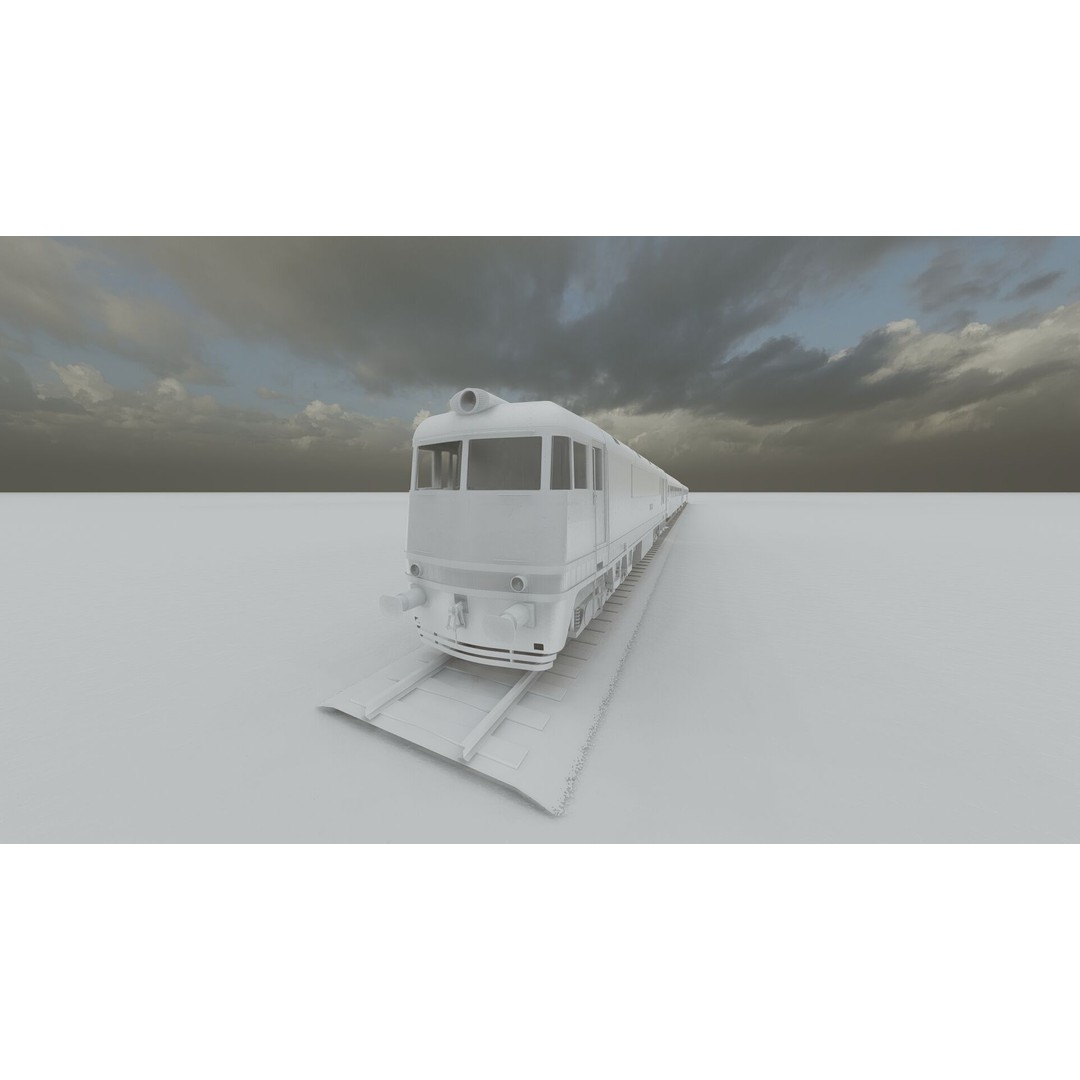 1970s Diesel Train 3D Model – Vintage Transport Asset, FBX, OBJ - View 40
