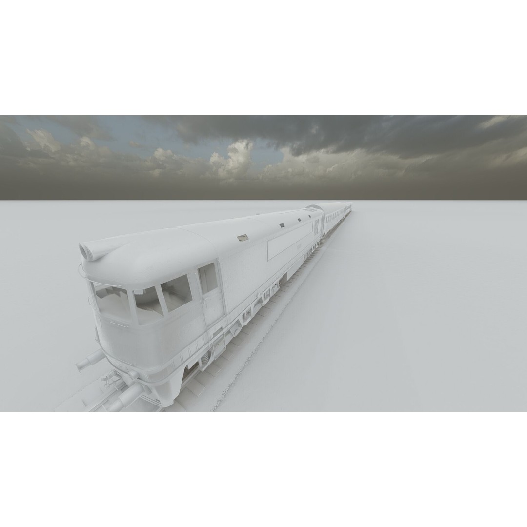 1970s Diesel Train 3D Model – Vintage Transport Asset, FBX, OBJ - View 41