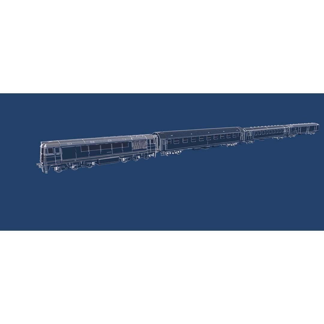 1970s Diesel Train 3D Model – Vintage Transport Asset, FBX, OBJ - View 42
