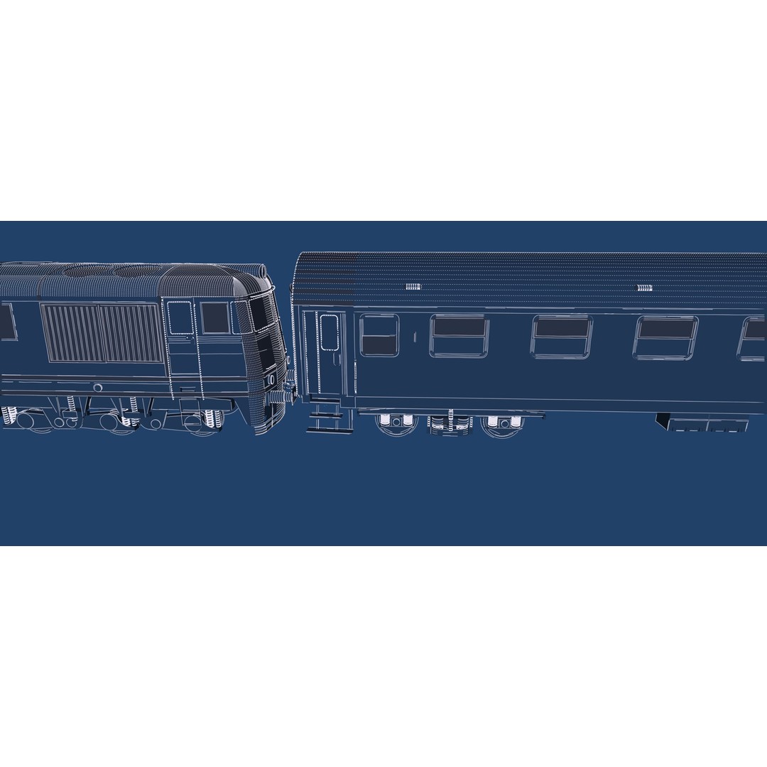 1970s Diesel Train 3D Model – Vintage Transport Asset, FBX, OBJ - View 44