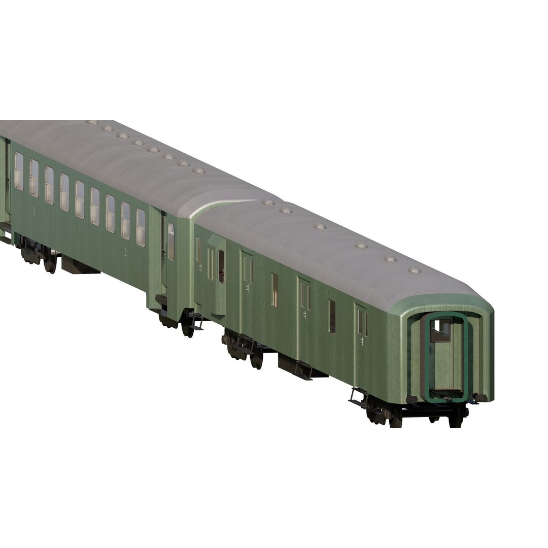 1970s Diesel Train 3D Model – Vintage Transport Asset, FBX, OBJ - View 5