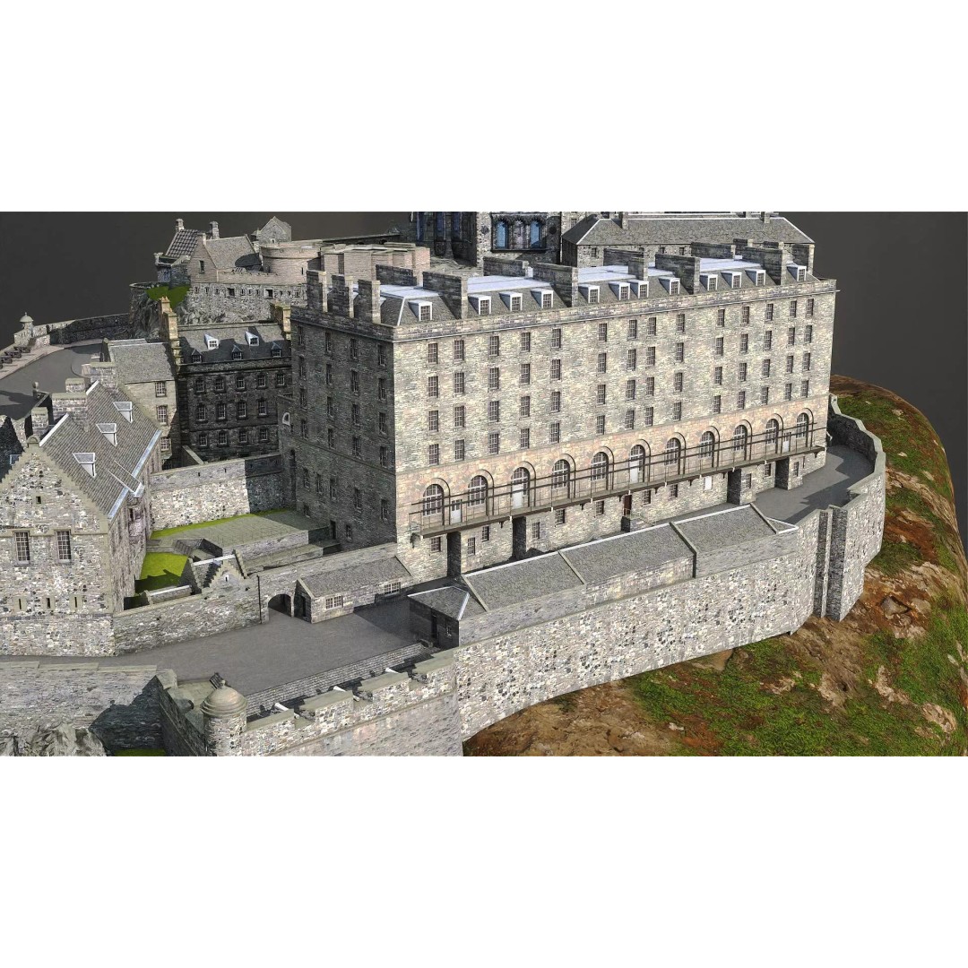 Edinburgh Castle 3D Model – Historic Fortress, PBR Textured, FBX, OBJ - View 12