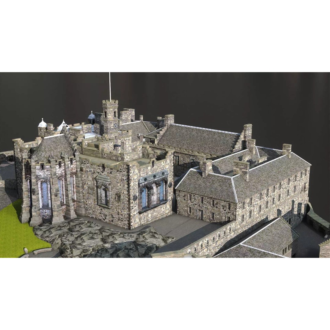 Edinburgh Castle 3D Model – Historic Fortress, PBR Textured, FBX, OBJ - View 14