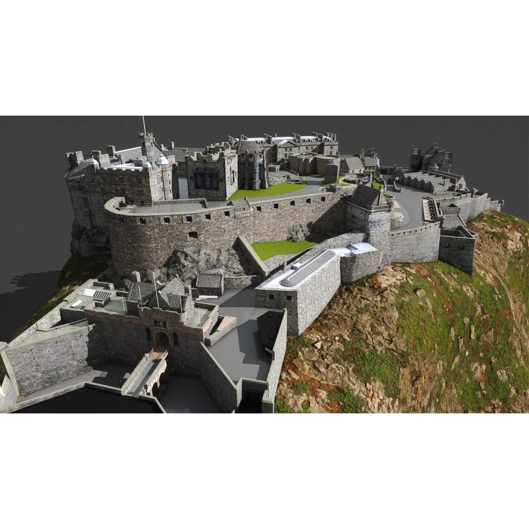 Edinburgh Castle 3D Model – Historic Fortress, PBR Textured, FBX, OBJ - View 18