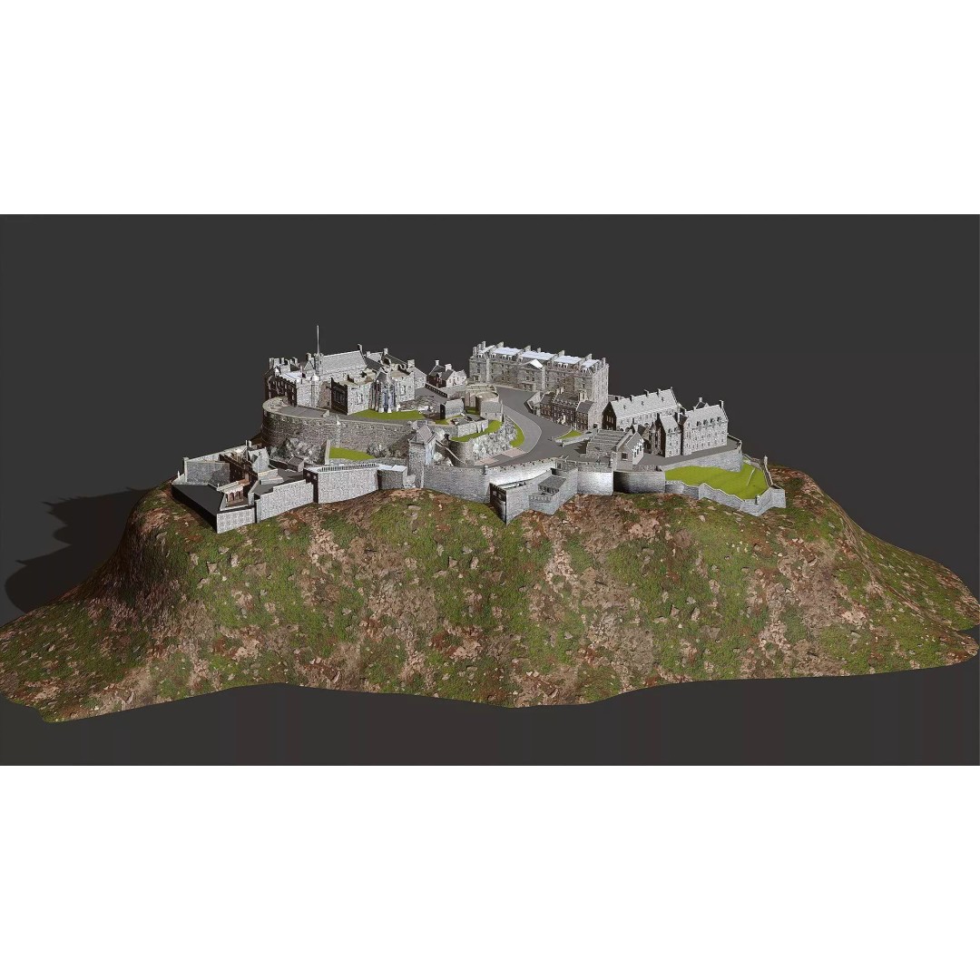 Edinburgh Castle 3D Model – Historic Fortress, PBR Textured, FBX, OBJ - View 20