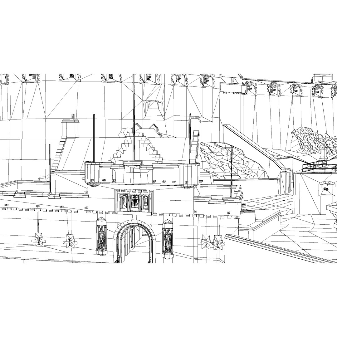 Edinburgh Castle 3D Model – Historic Fortress, PBR Textured, FBX, OBJ - View 23