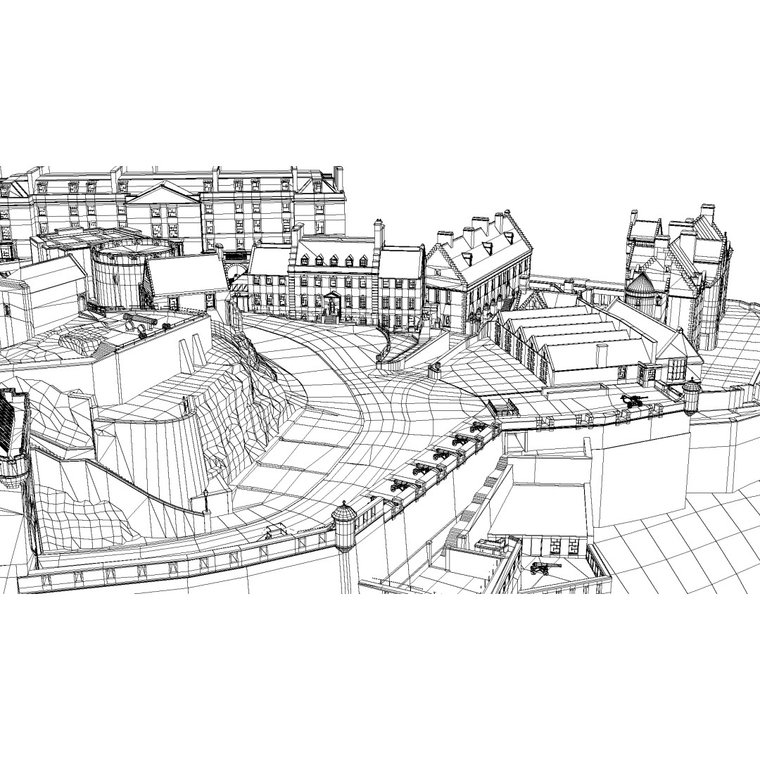 Edinburgh Castle 3D Model – Historic Fortress, PBR Textured, FBX, OBJ - View 25