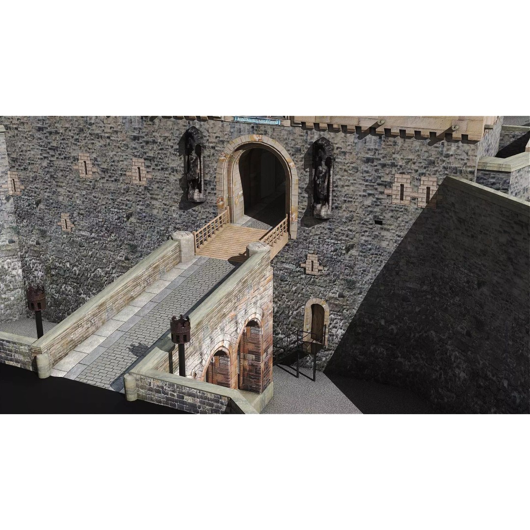 Edinburgh Castle 3D Model – Historic Fortress, PBR Textured, FBX, OBJ - View 3