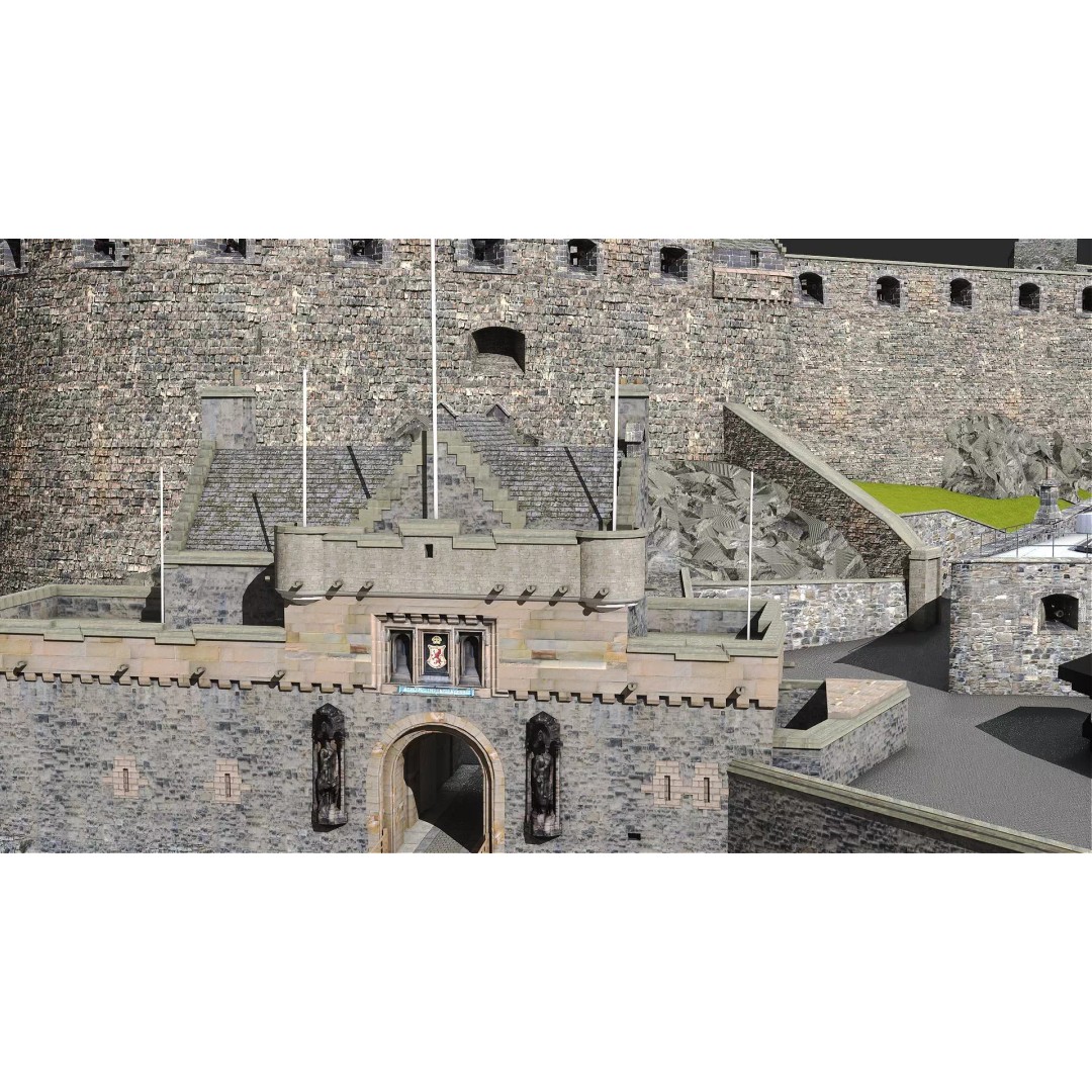 Edinburgh Castle 3D Model – Historic Fortress, PBR Textured, FBX, OBJ - View 4