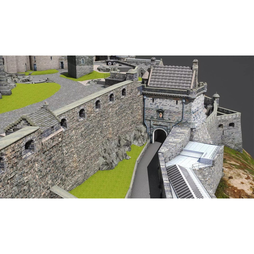 Edinburgh Castle 3D Model – Historic Fortress, PBR Textured, FBX, OBJ - View 5