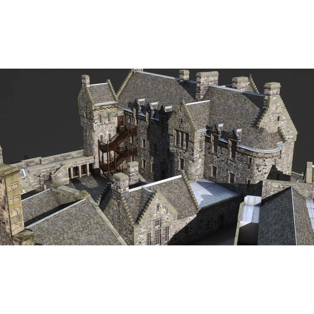 Edinburgh Castle 3D Model – Historic Fortress, PBR Textured, FBX, OBJ - View 8