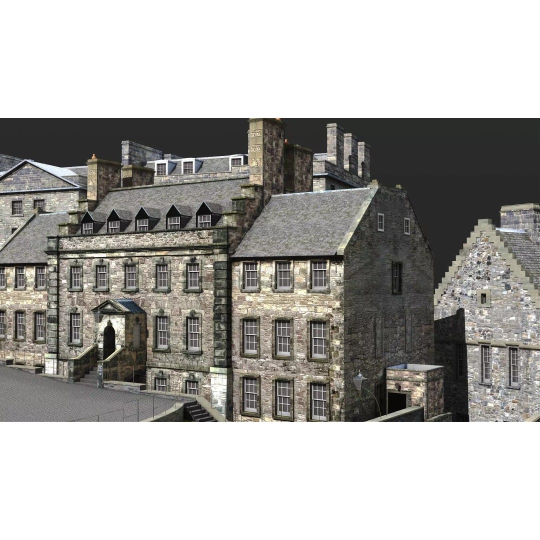 Edinburgh Castle 3D Model – Historic Fortress, PBR Textured, FBX, OBJ - View 9