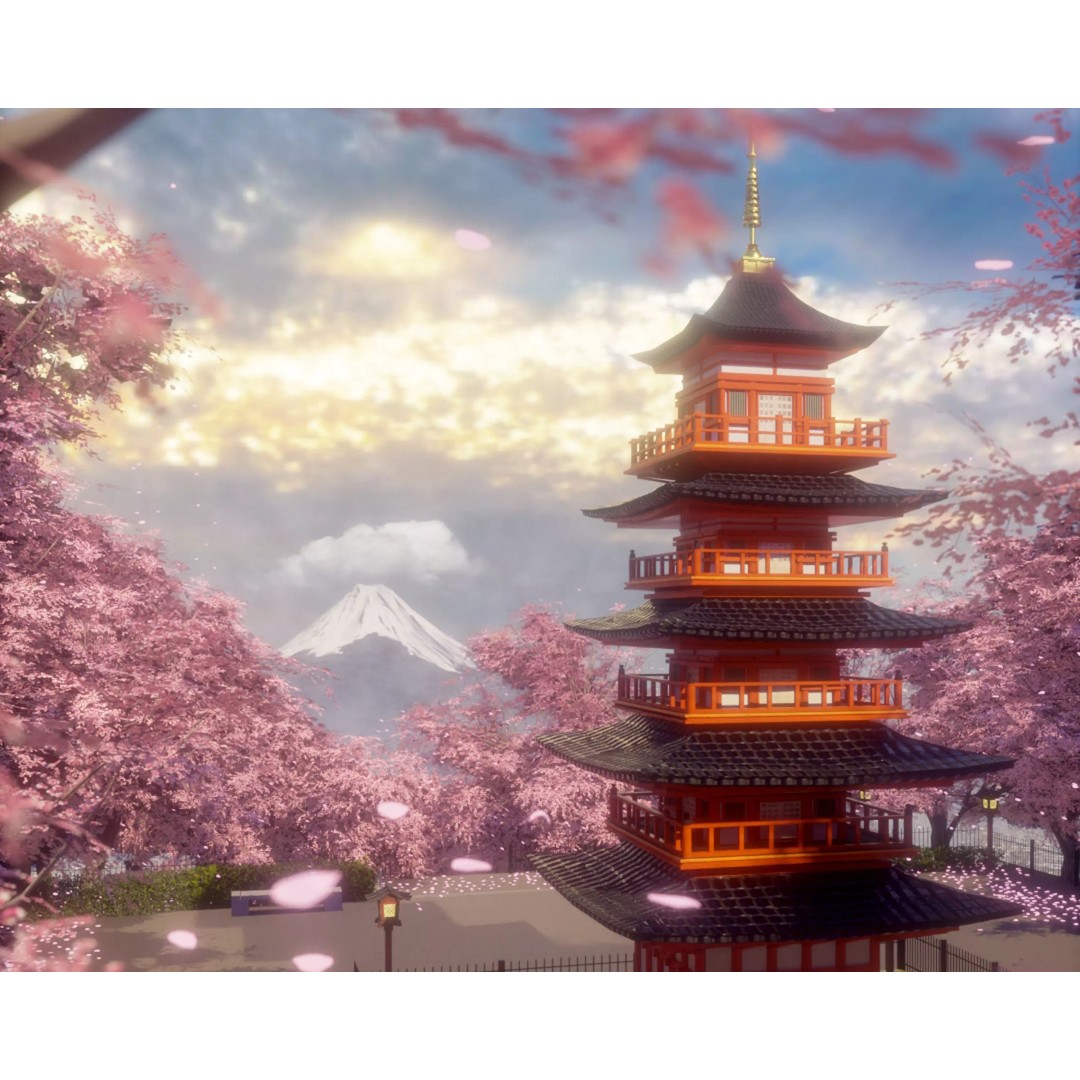 Arakurayama Sengen Park 3D Model – Low Poly Animated Asset, FBX, OBJ - View 2