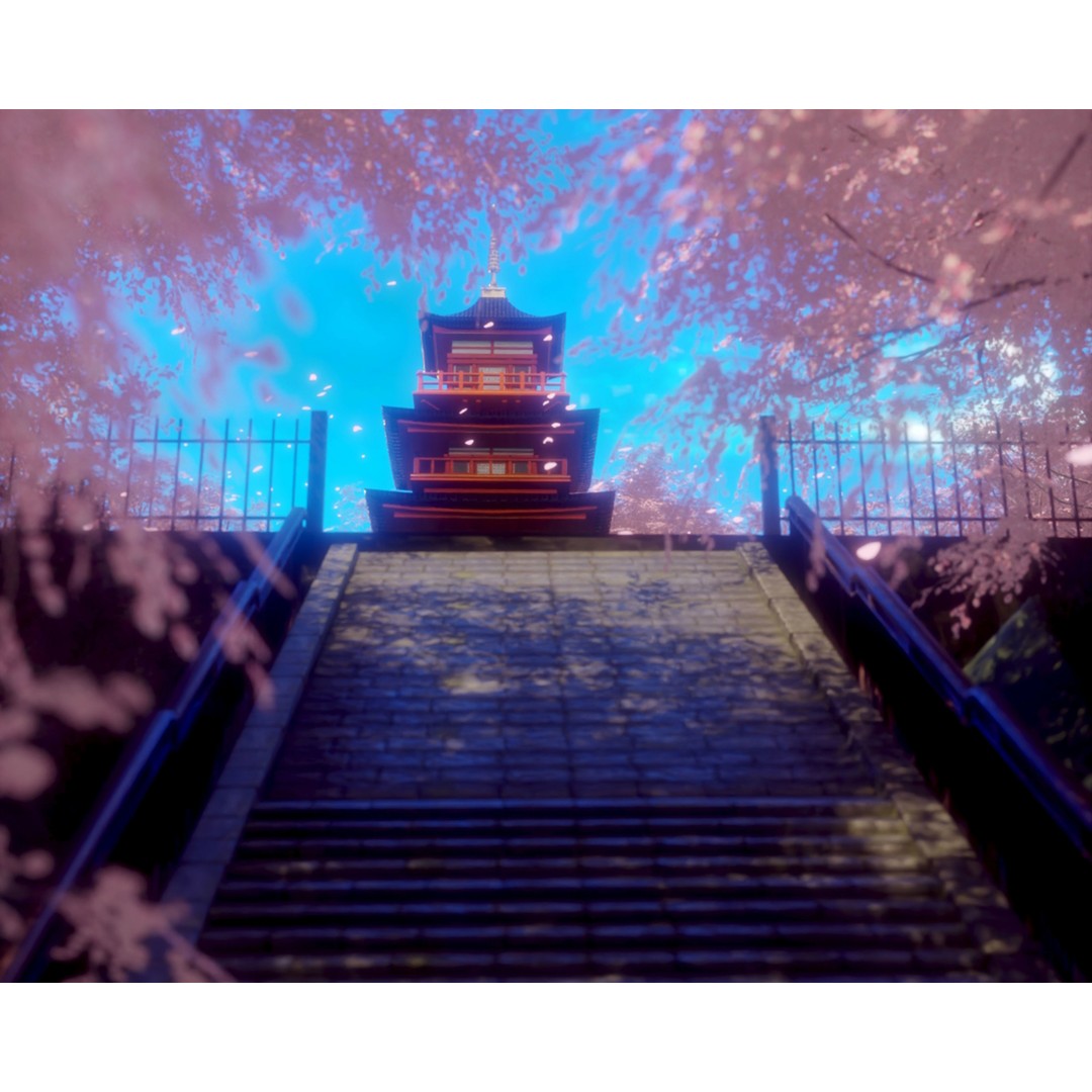 Arakurayama Sengen Park 3D Model – Low Poly Animated Asset, FBX, OBJ - View 6