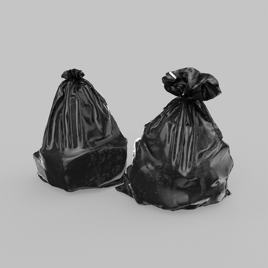 Garbage Bags 3D Model – Low Poly PBR Game Asset, FBX, OBJ