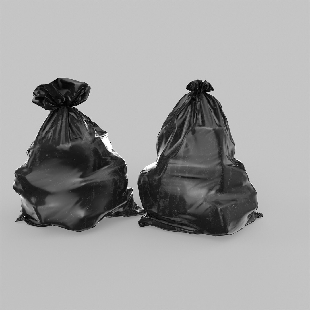 Garbage Bags 3D Model – Low Poly PBR Game Asset, FBX, OBJ - View 11