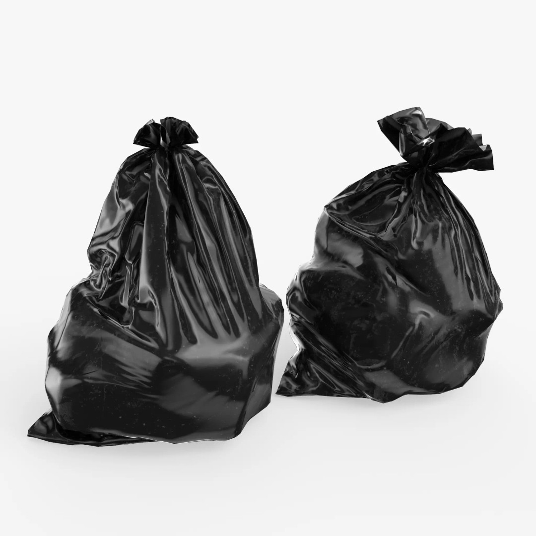 Garbage Bags 3D Model – Low Poly PBR Game Asset, FBX, OBJ - View 2