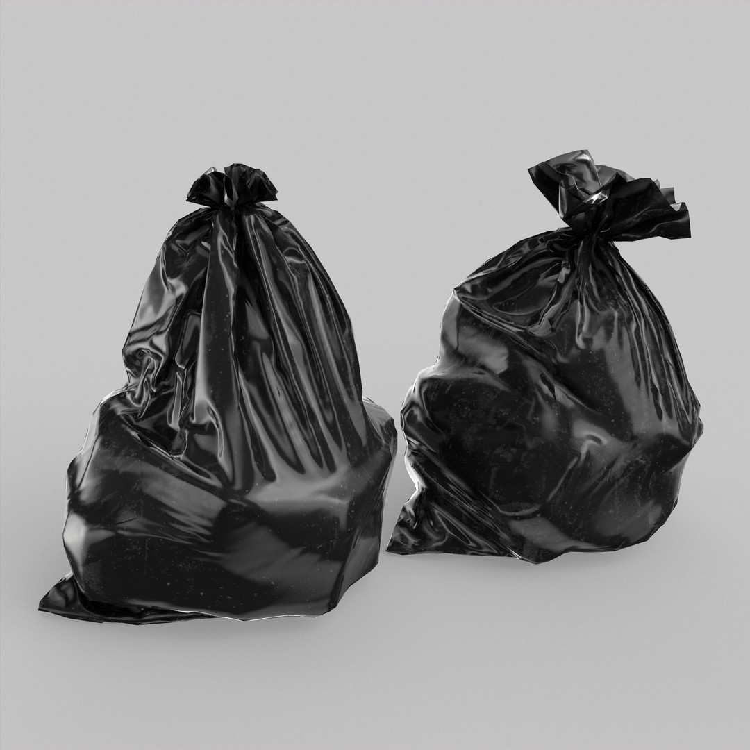 Garbage Bags 3D Model – Low Poly PBR Game Asset, FBX, OBJ - View 3