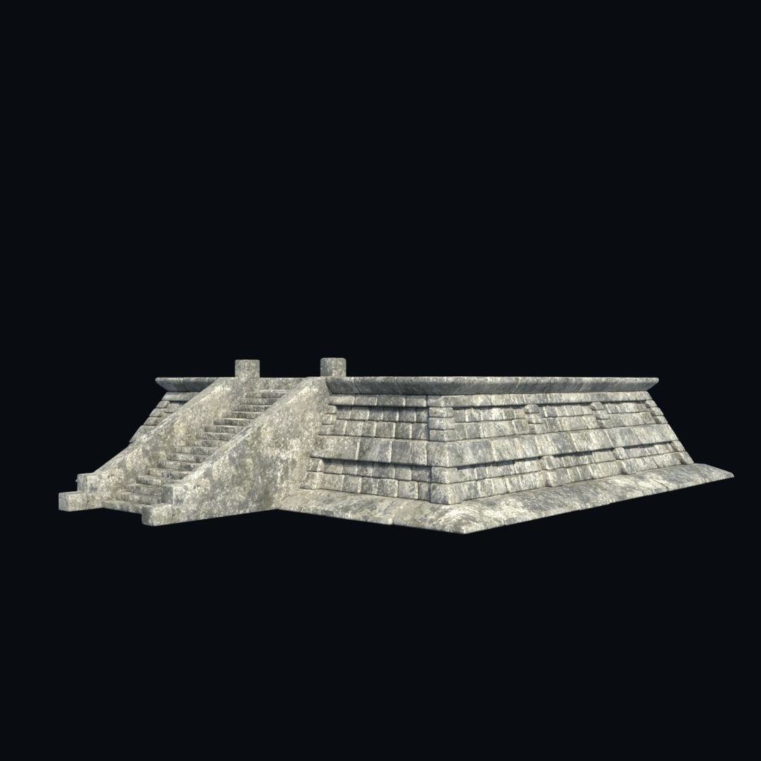 Ancient Aztec Temple 3D Model – Low Poly Game-Ready Asset, FBX, OBJ - View 11