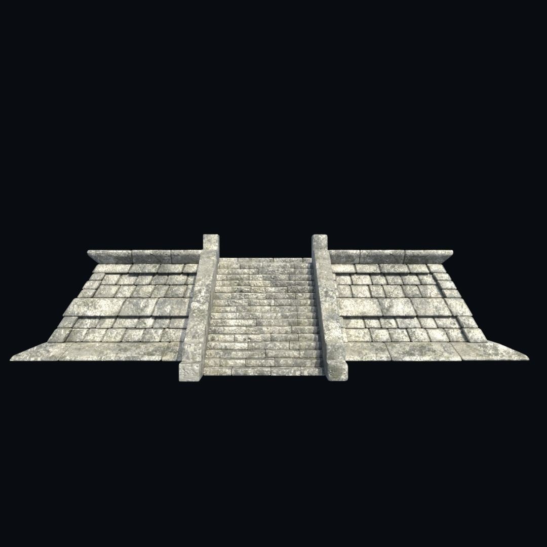 Ancient Aztec Temple 3D Model – Low Poly Game-Ready Asset, FBX, OBJ - View 12