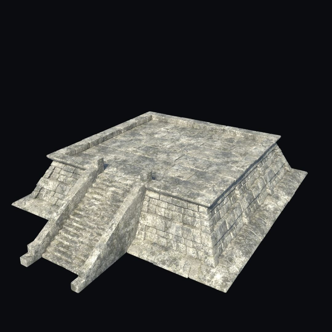 Ancient Aztec Temple 3D Model – Low Poly Game-Ready Asset, FBX, OBJ - View 13