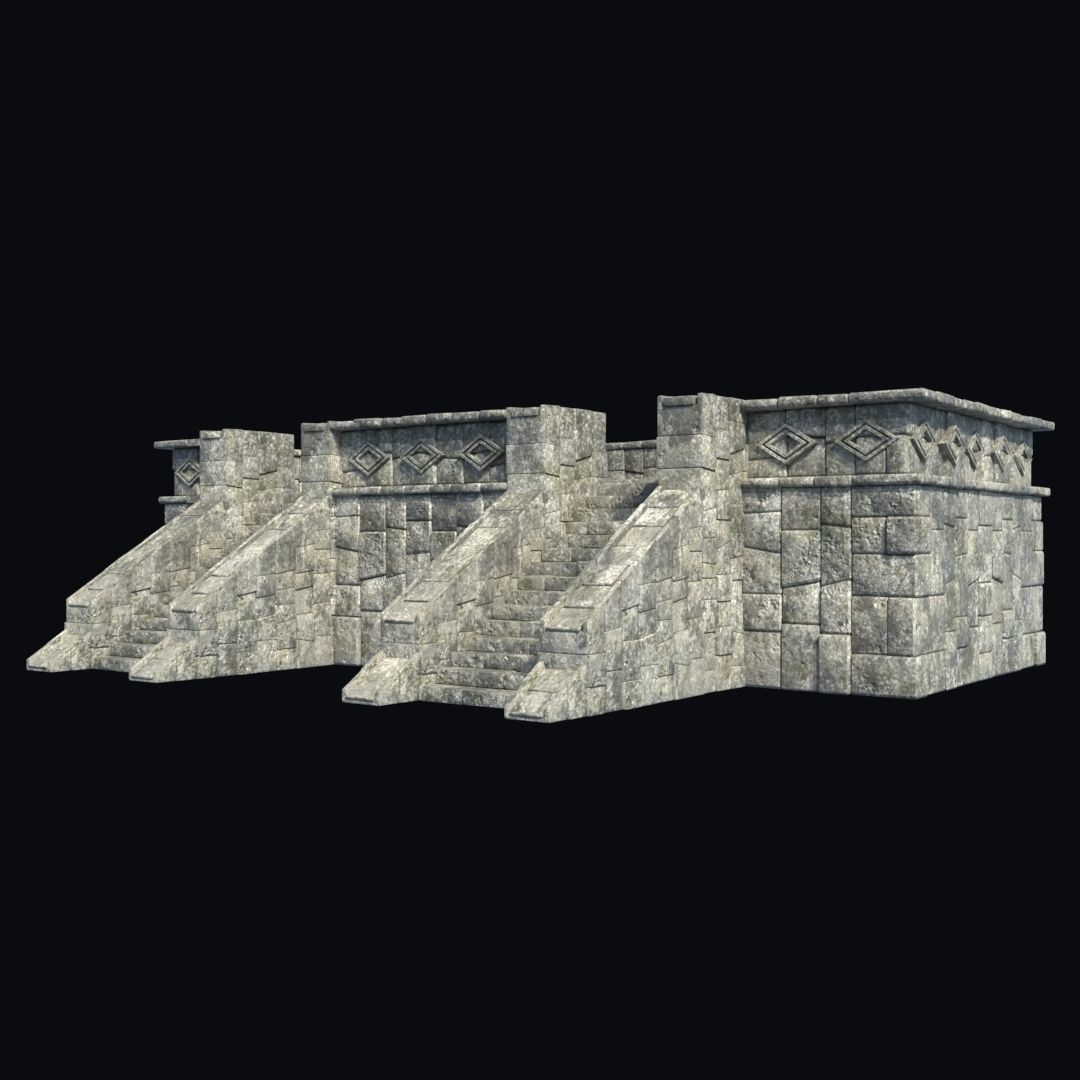 Ancient Aztec Temple 3D Model – Low Poly Game-Ready Asset, FBX, OBJ - View 19
