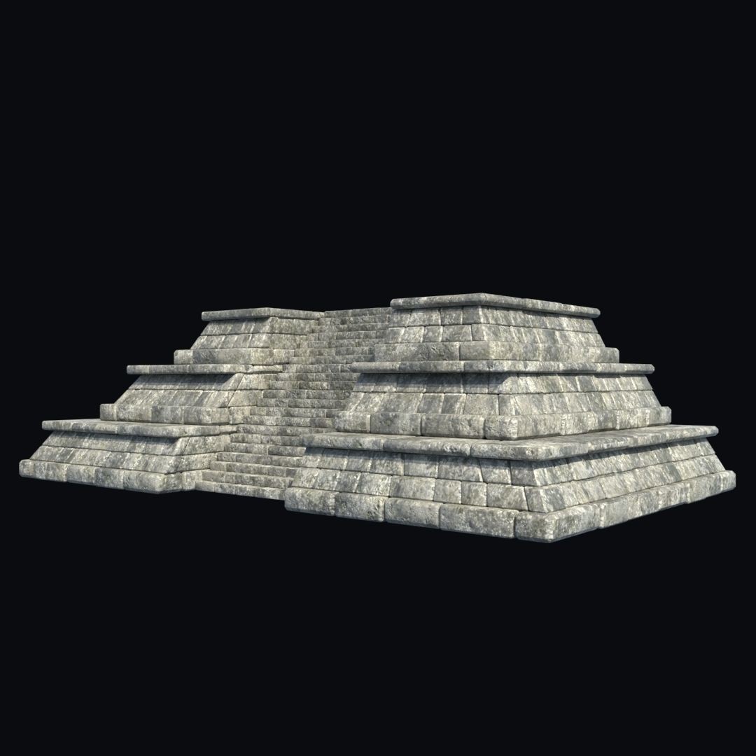Ancient Aztec Temple 3D Model – Low Poly Game-Ready Asset, FBX, OBJ - View 23
