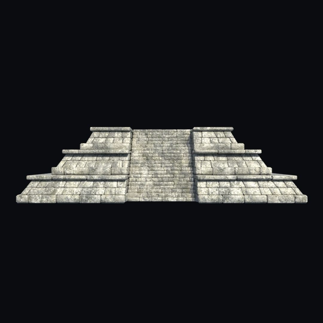 Ancient Aztec Temple 3D Model – Low Poly Game-Ready Asset, FBX, OBJ - View 24