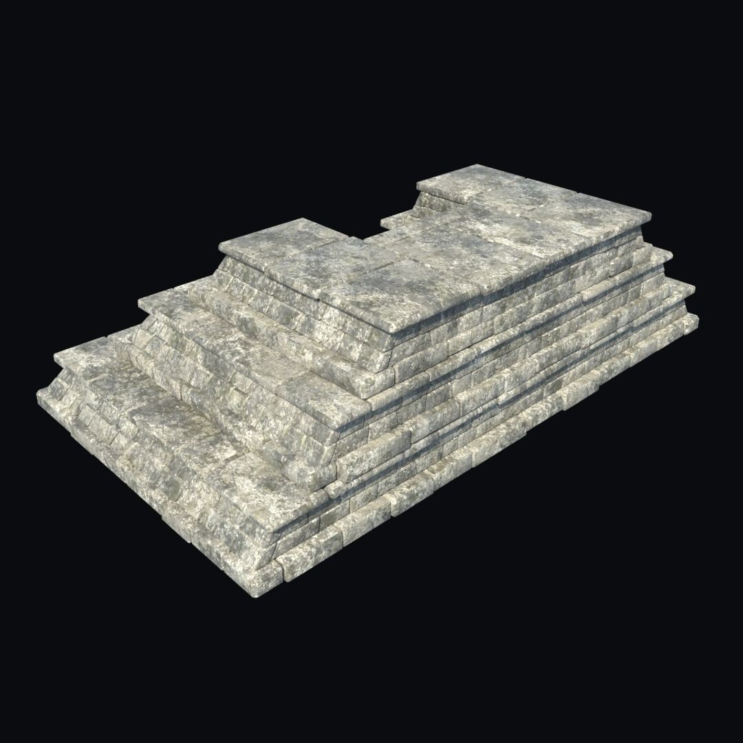 Ancient Aztec Temple 3D Model – Low Poly Game-Ready Asset, FBX, OBJ - View 25
