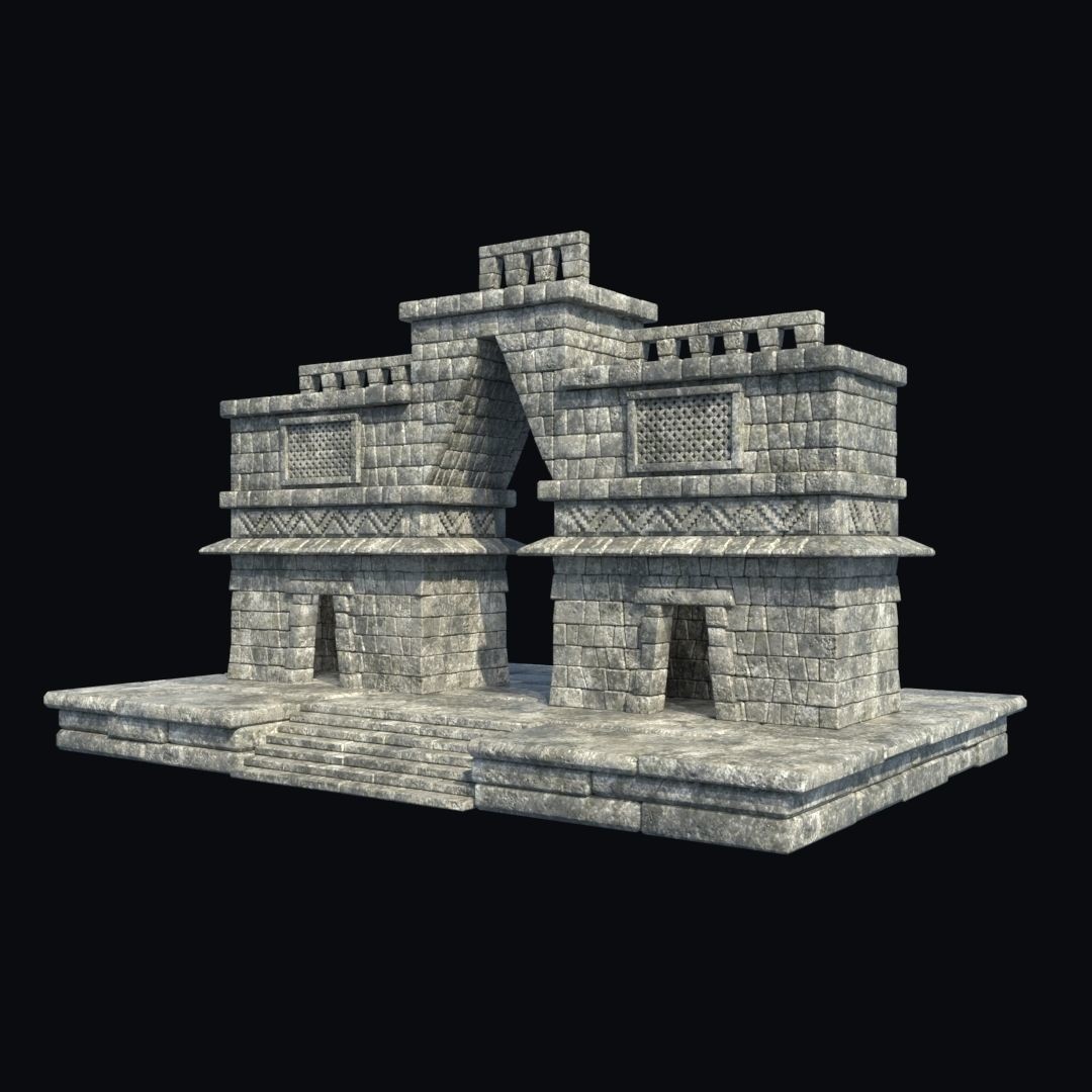 Ancient Aztec Temple 3D Model – Low Poly Game-Ready Asset, FBX, OBJ - View 27