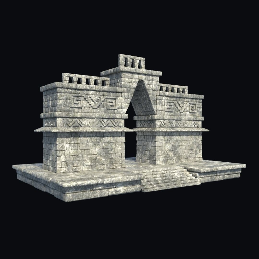 Ancient Aztec Temple 3D Model – Low Poly Game-Ready Asset, FBX, OBJ - View 28