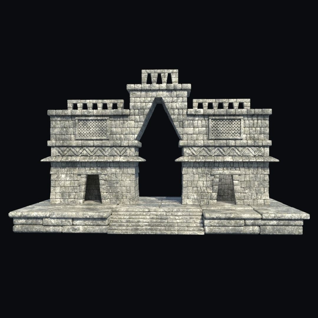 Ancient Aztec Temple 3D Model – Low Poly Game-Ready Asset, FBX, OBJ - View 29