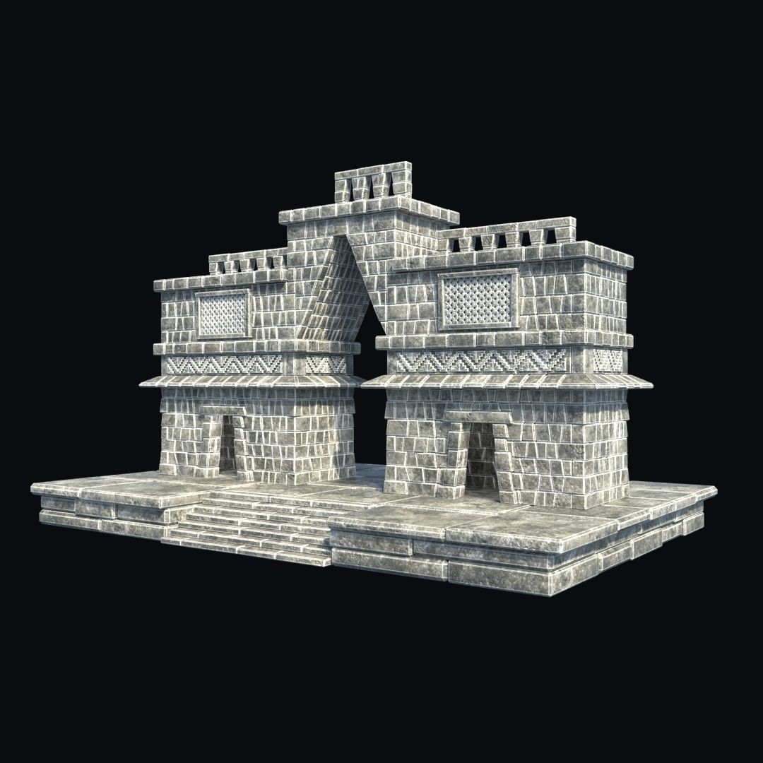 Ancient Aztec Temple 3D Model – Low Poly Game-Ready Asset, FBX, OBJ - View 30
