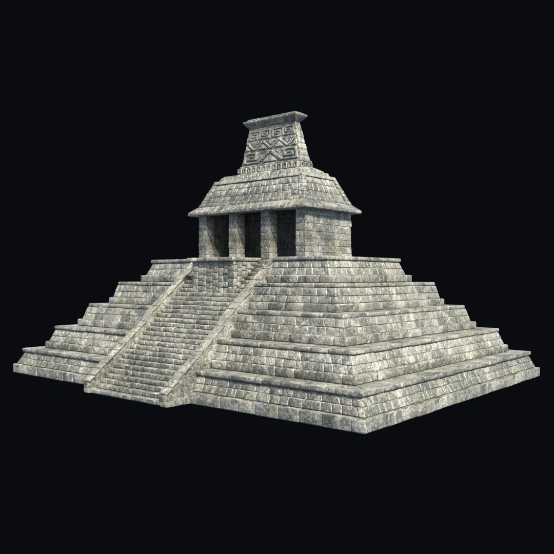 Ancient Aztec Temple 3D Model – Low Poly Game-Ready Asset, FBX, OBJ - View 31