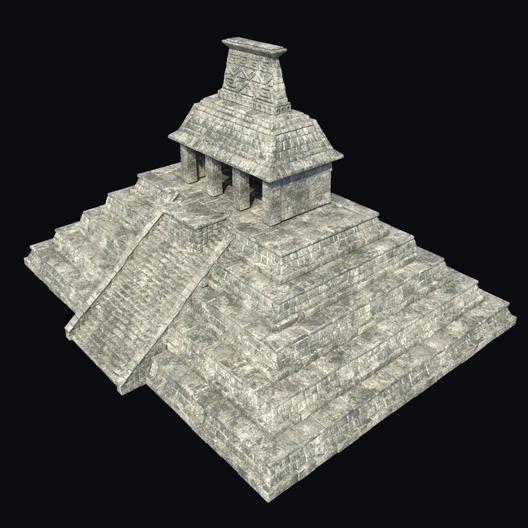 Ancient Aztec Temple 3D Model – Low Poly Game-Ready Asset, FBX, OBJ - View 33