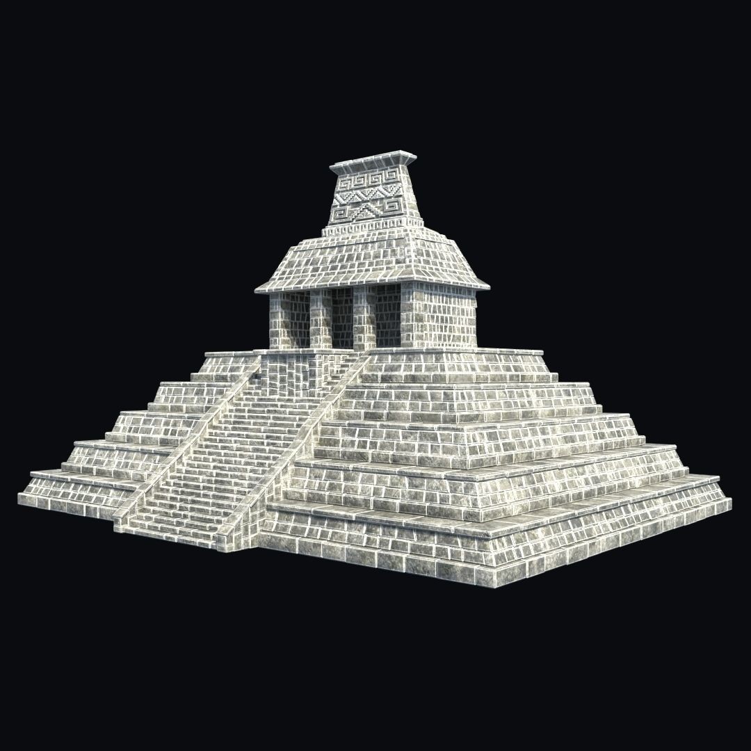 Ancient Aztec Temple 3D Model – Low Poly Game-Ready Asset, FBX, OBJ - View 34