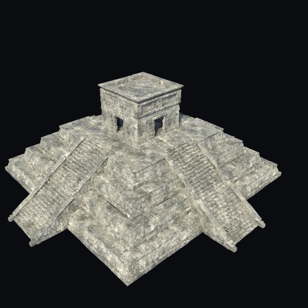 Ancient Aztec Temple 3D Model – Low Poly Game-Ready Asset, FBX, OBJ - View 37