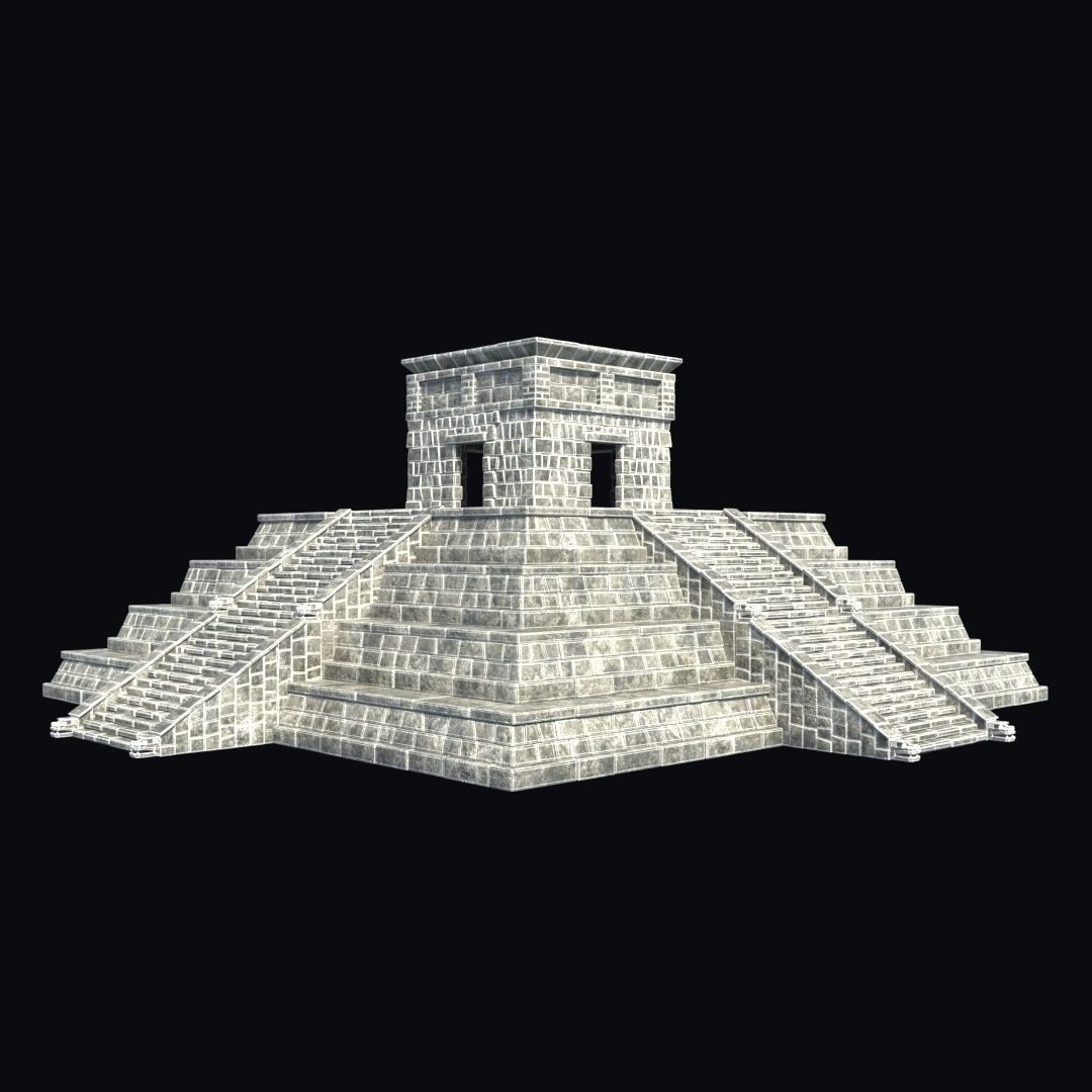 Ancient Aztec Temple 3D Model – Low Poly Game-Ready Asset, FBX, OBJ - View 38