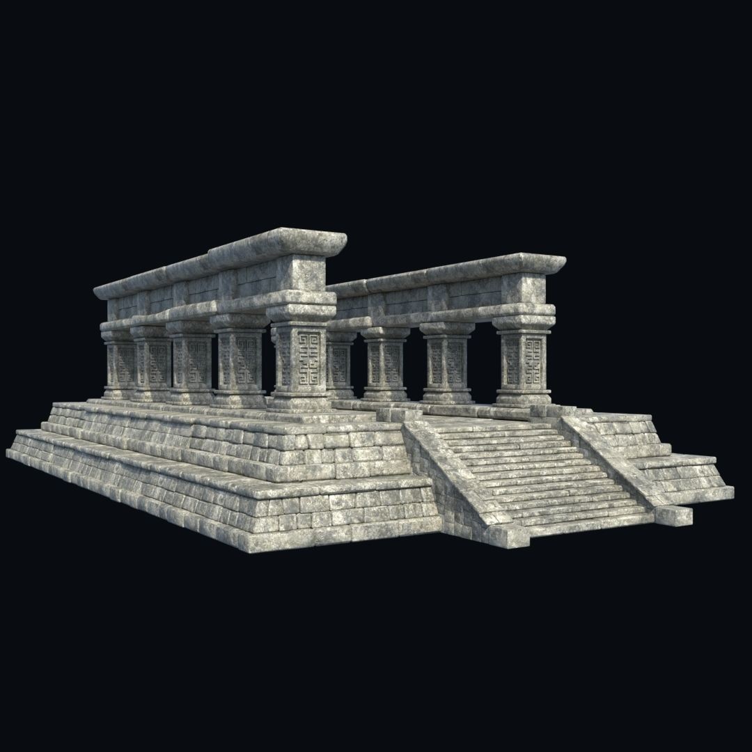 Ancient Aztec Temple 3D Model – Low Poly Game-Ready Asset, FBX, OBJ - View 5