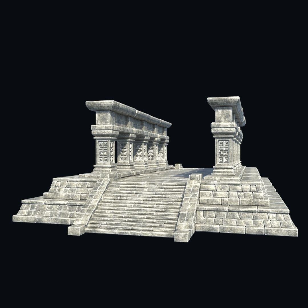 Ancient Aztec Temple 3D Model – Low Poly Game-Ready Asset, FBX, OBJ - View 6