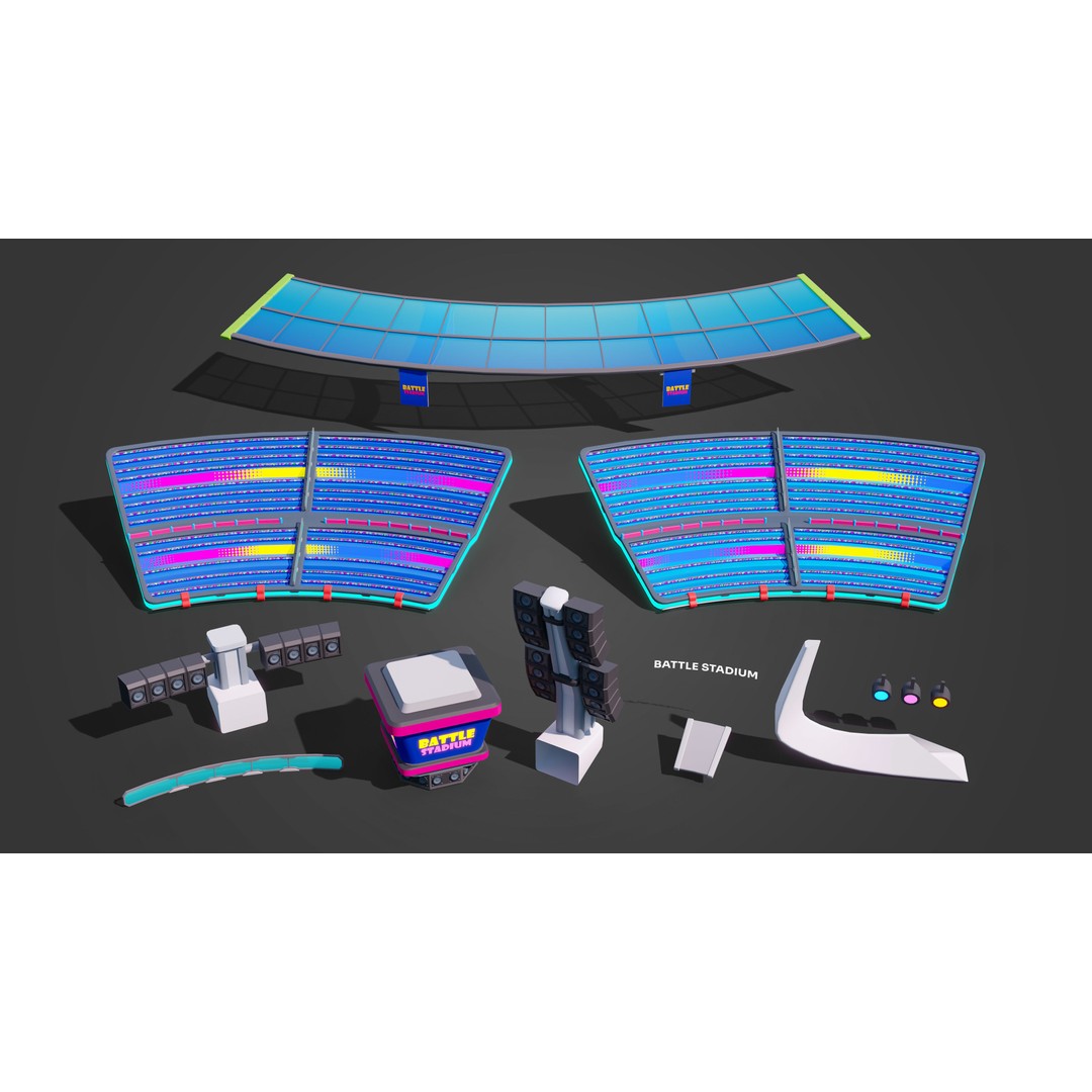 Battle Stadium 3D Model – Low Poly Game Asset with Unique Arenas - View 32