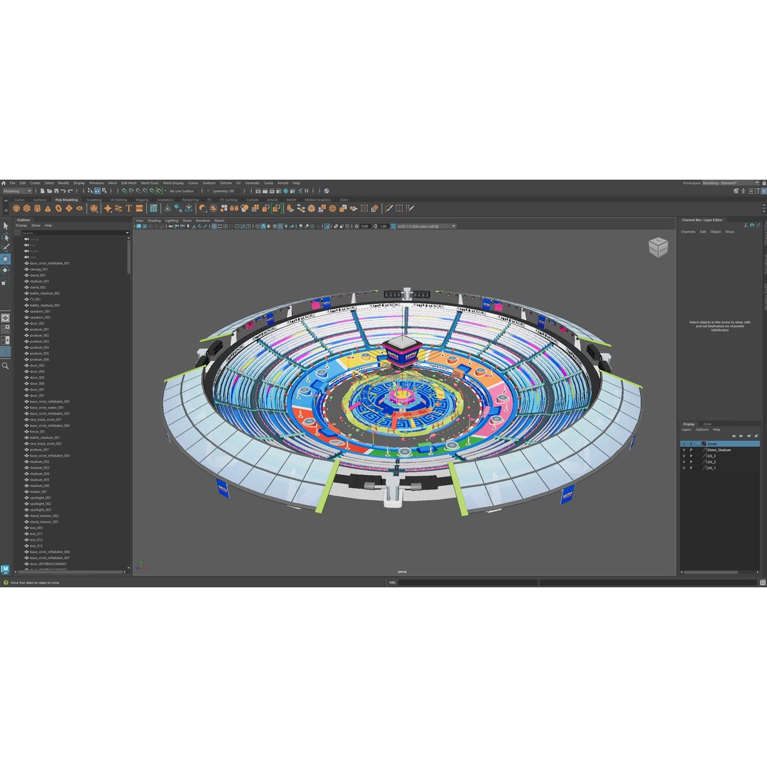 Battle Stadium 3D Model – Low Poly Game Asset with Unique Arenas - View 35